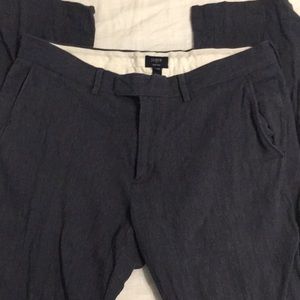 J. Crew Navy Blue Linen Dress Pant